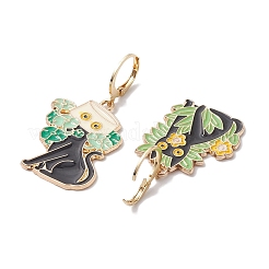 10Pcs 10 Styles Cat Shape Alloy Enamel Dangle Earrings&nbsp;EJEW-JE05822
