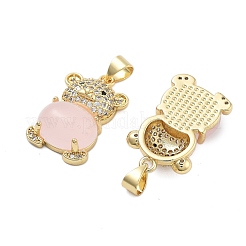Rack Plating Brass Micro Pave Clear Cubic Zirconia Pendants&nbsp;KK-Q006-20G