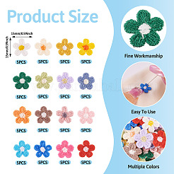 80Pcs 16 Styles Flower Computerized Embroidery Cloth Iron On Patches&nbsp;PATC-TA0001-14