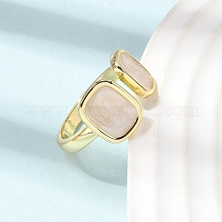 Brass Enamel Cuff Open Rings for Women&nbsp;RJEW-K264-10B-G
