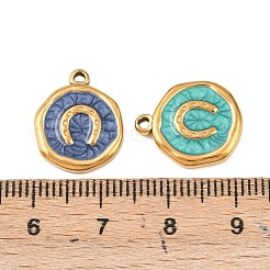 304 Stainless Steel Enamel Pendants&nbsp;STAS-P425-01G-09