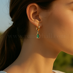 3 Pairs 3 Colors Brass Micro Pave Cubic Zirconia Hoop Earrings&nbsp;EJEW-GO0003-21