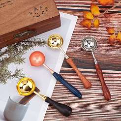 Wooden Handle Wax Sealing Stamp Melting Spoon&nbsp;AJEW-WH0021-63