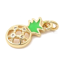 Brass Pave Clear Cubic Zirconia Pendants&nbsp;KK-G554-12G