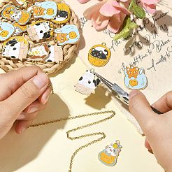 20Pcs 5 Styles Alloy Enamel Pendants&nbsp;ENAM-CJ0005-02