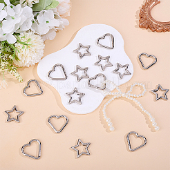 16Pcs 2 Styles Zinc Alloy Spring Gate Rings&nbsp;FIND-HY0005-45