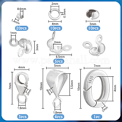 925 Sterling Silver Spring Gate Rings & Tube Bails & Lobster Claw Clasp & Open Jump Rings & Spacer Beads & Crimp Bead Cover&nbsp;FIND-PH0028-32