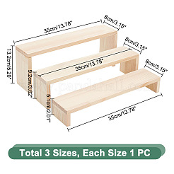 3Pcs 3 Sizes Wood Display Risers&nbsp;ODIS-WH0027-058A