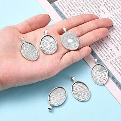 Alloy Pendant Cabochon Settings&nbsp;X-PALLOY-E436-88AS