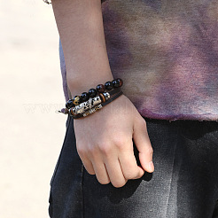 Leather Multi-strand Bracelets&nbsp;BJEW-F352-11M