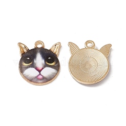 Rack Plating Alloy Enamel Pendants&nbsp;X-ENAM-K050-02