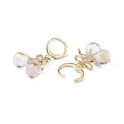 Alloy Bowknot with Glass Teardrop Dangle Leverback Earrings&nbsp;EJEW-TA00114