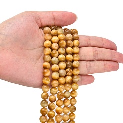 Natural Gold Tiger Eye Beads Strands&nbsp;G-G212-8mm-18
