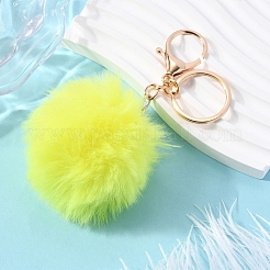 Faux Rabbit Fur Pom Pom Ball Keychain&nbsp;KEYC-FS00031-06