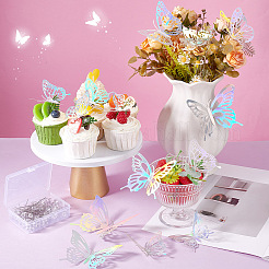 6 Sets 6 Styles Butterfly Paper Wall Stickers&nbsp;AJEW-PH0012-42B