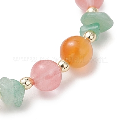 Cherry Quartz Glass & Natural Carnelian & Green Aventurine Stretch Bracelets for Women&nbsp;BJEW-JB13185