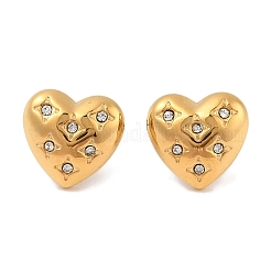 Ion Plating(IP) 304 Stainless Steel Heart Stud Earrings&nbsp;EJEW-C099-15M