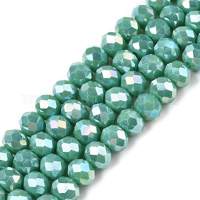 Electroplate Glass Beads Strands&nbsp;EGLA-A044-P6mm-B31-1