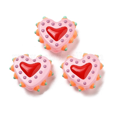 Baking Paint Glass Bumpy Beads Heart&nbsp;LAMP-V001-07C-1