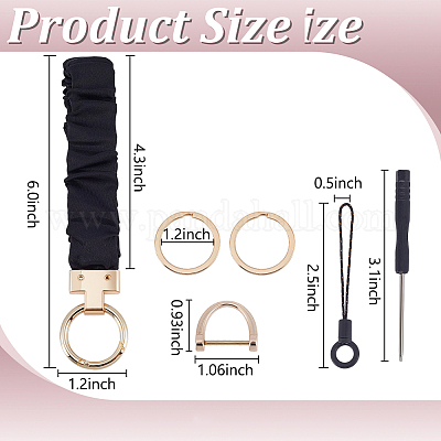Alloy Polyester Keychains Clasps Making&nbsp;KEYC-WH0021-105-1