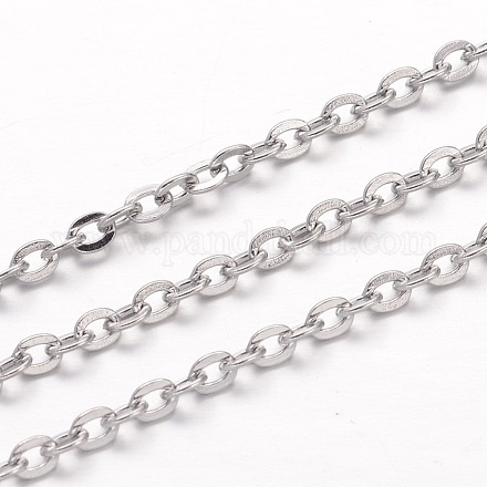 Tarnish Resistant 304 Stainless Steel Cable Chains CHS-K004-05P-0.4mm-1