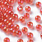 Transparent Acrylic Beads, AB Color Plated, Round, Orange Red, 6x5mm, Hole: 1.8mm, about 440pcs/50g
