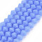 Opaque Solid Color Glass Beads Strands, Imitation Jade, Faceted, Bicone, Cornflower Blue, 4.5x4mm, Hole: 0.8~1mm, about 75~78pcs/strand, 28~29cm