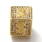 Brass Cubic Zirconia Cube European Beads, Cadmium Free & Nickel Free & Lead Free, Initial Letter S Large Hole Bead, 9.5x9.5x9.5mm, Hole: 6mm