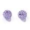 Polymer Clay Rhinestone Beads, Pave Disco Ball Beads, Grade A, Round, Half Drilled, Violet, 10mm, Hole: 1mm