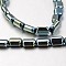 Electroplate Non-magnetic Synthetic Hematite Bead Strands, Rectangle, Green Plated, 6x4x3mm, Hole: 1mm, about 67pcs/strand, 15.7 inch