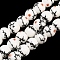 Handmade Flower Printed Porcelain Ceramic Beads Strands, Round, Black, 8mm, Hole: 2mm, about 42pcs/strand, 13 inch
