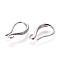 Brass Earring Hooks, with Horizontal Loop, Platinum, 15x9.5x2.5mm, Hole: 1.6mm, 20 Gauge, Pin: 0.8mm