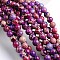 Dyed Natural Imperial Jasper Round Bead Strands, Purple, 8mm, Hole: 1mm, about 49pcs/strand, 38.5cm