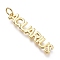 Brass Pendants, with Jump Rings, Cadmium Free & Lead Free, Long-Lasting Plated, Constellation/Zodiac Sign, Word, Aquarius, 37.5x7x2mm, Hole: 4.5mm