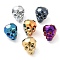 Electroplate Glass Bead, Metallic, Faceted, Skull, Mixed Color, 16x13x14~14.5mm, Hole: 1.6mm