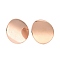 304 Stainless Steel Stud Earring Findings, with Loop, Curved, Flat Round, Rose Gold, 20mm, Hole: 3mm, Pin: 0.8mm