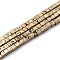 Electroplated Natural Lava Rock Beads Strands, Cube, Antique Golden Plated, 2x2x2mm, Hole: 1mm, about 179pcs/strand, 16.14''(41cm)