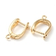 Brass Hoop Earring Findings with Latch Back Closure&nbsp;KK-H754-01G-4