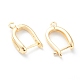 U Shape Brass Hoop Earring Findings with Latch Back Closure&nbsp;KK-J278-39G-2
