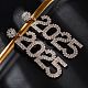 Brass Rhinestone Stud Earrings&nbsp;EJEW-Q012-01G-1