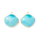 Rack Plating Brass Enamel Locket Pendants&nbsp;KK-B053-08G-2