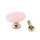 Flat Round Natural Rose Quartz Drawer Knobs&nbsp;PW-WG94208-04-1
