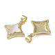 Brass Micro Pave Cubic Zirconia Pendants&nbsp;KK-G485-05G-2