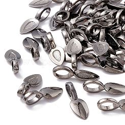 Tibetan Style Alloy Glue-on Flat Pad Bails&nbsp;TIBEP-AB3348Y-B-NF