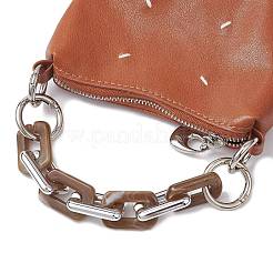 5Pcs 5 Colors Acrylic with CCB Plastic Rectangle Link Chain Bag Extension Chains&nbsp;AJEW-BA00176