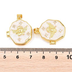Brass Locket Pendants&nbsp;KK-D232-07G-01