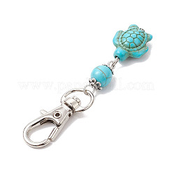 Tortoise & Round Synthetic Turquoise Pendant Decoration&nbsp;HJEW-JM02295-02