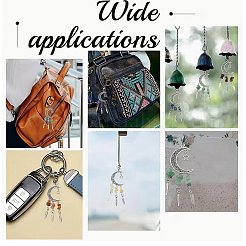7Pcs Natural & Synthetic Gemstone Moon Pendant Decorations&nbsp;PALLOY-FS00062