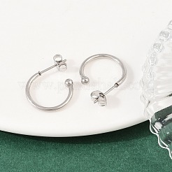 C-Shaped 304 Stainless Steel Stud Earrings&nbsp;EJEW-Z154-01P-02