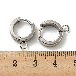 Tarnish Resistant 201 Stainless Steel Huggie Hoop Earrings Findings&nbsp;STAS-A167-01S-P